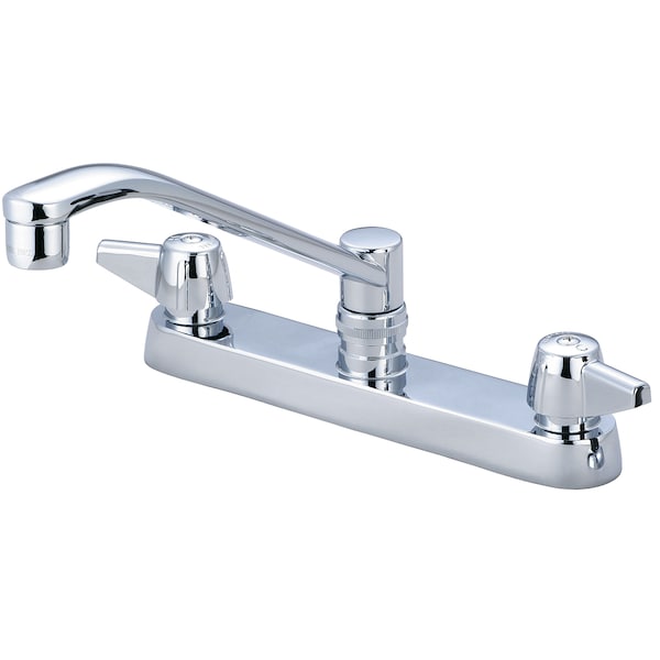 Two Handle Cast Brass Kitchen Faucet, NPSM, Standard, Polished Chrome, Valve Type: Ceramic Disc